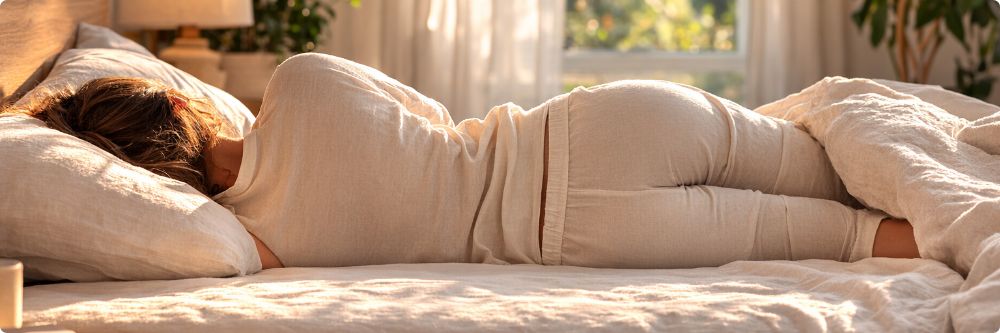 Spánek na boku na kvalitní matraci – správná poloha páteře při spánku